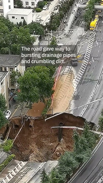 Watch: Construction Site Collapses Into Sinkhole