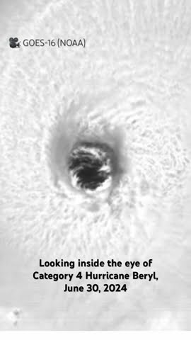 Hurricane Beryl, as seen on satellite